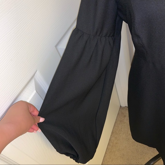 AVEC LES FILLES Black Long Sleeve Crepe Dress 8 - Picture 4 of 12